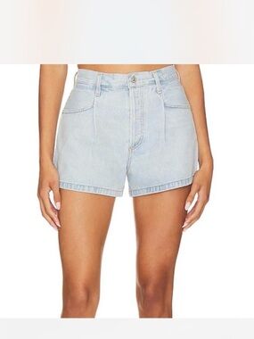Citizens Of Humanity Light Blue Pleated Denim Shorts